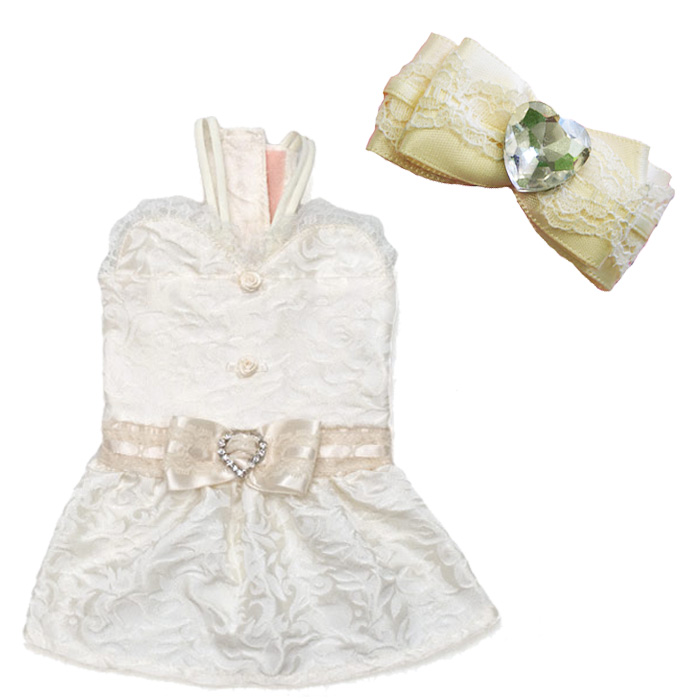 Buckingham Wedding Dress + Antique White Wedding Barrette set