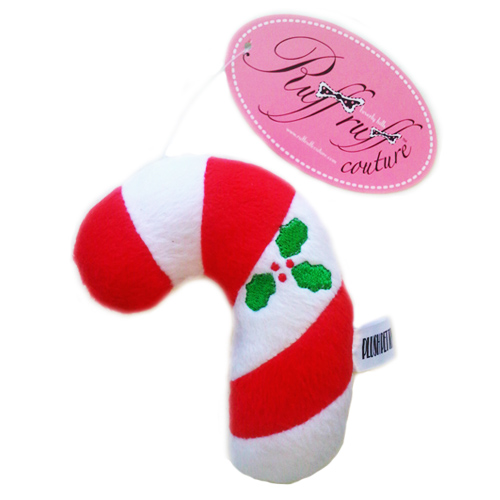 Candy Cane Toy with Squeaker and Crinkle Paper
