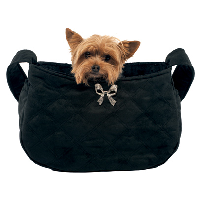 Coco Bow Snuggle Sack - black/black with Adjustable Strap